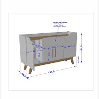 Aparador Buffet 4 Portas 1 Gaveta Future Bechara
