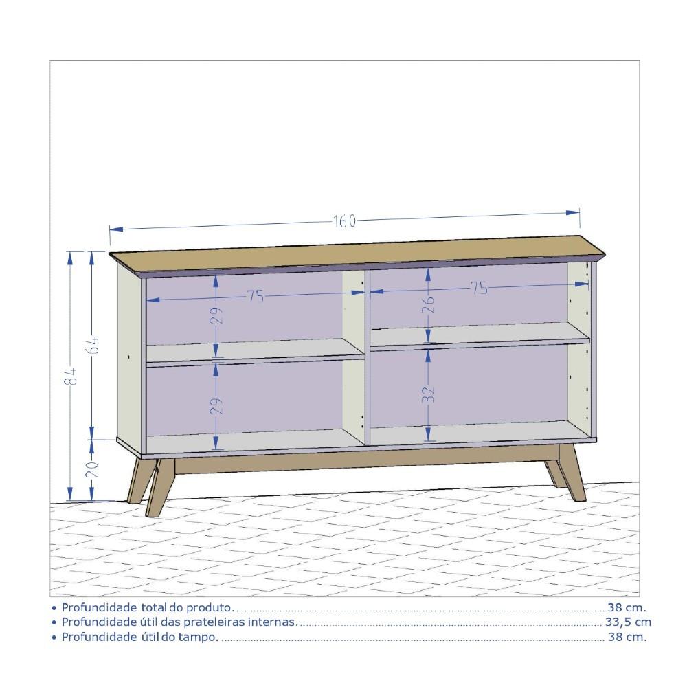 Aparador Buffet 4 Portas Opala Bechara - 5