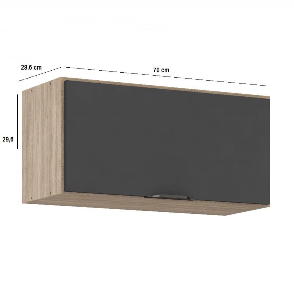 Armário Aéreo 1 Porta 70cm Firenze Demobile - 3