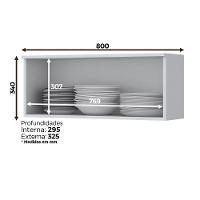 Armário Aéreo 1 Porta 80cm Americana Henn - 3