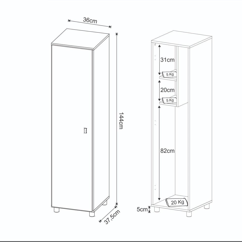 Armário Multiuso 1 porta AM3107 Tecnomobili - 6