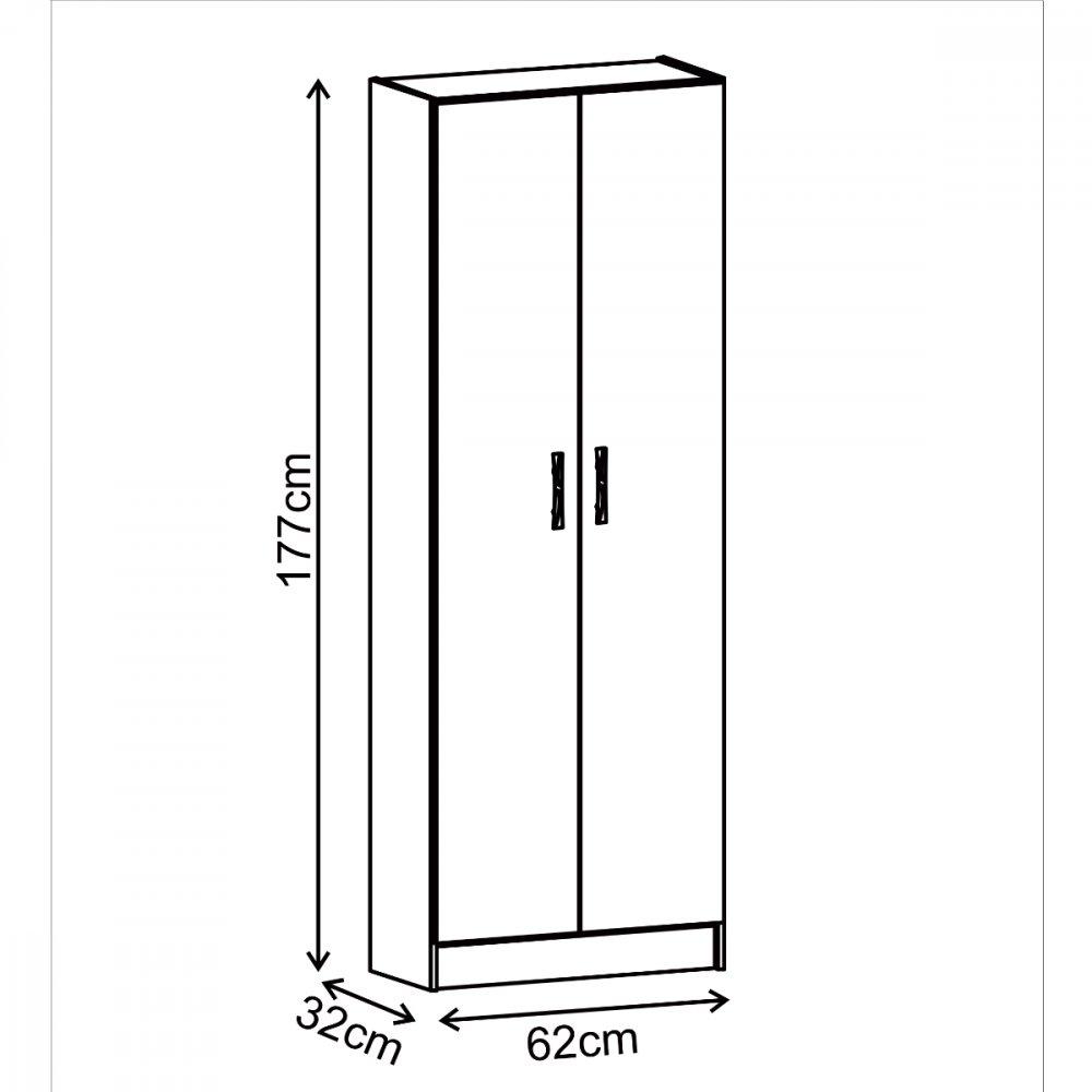 Armário Multiuso Milão 2 Portas 4 Prateleiras Evidência Móveis - 3