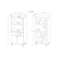 Balcão para Micro-ondas e Forno 2 Portas 1 Gaveta BL3305 Tecno Mobili - 4