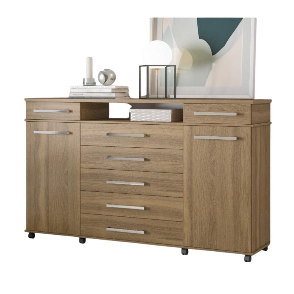 Cômoda 7 Gavetas 2 Portas com Rodízios London Demóbile - 2