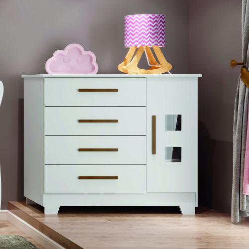 Cômoda 4 Gavetas 1 Porta Fly Tigus Baby