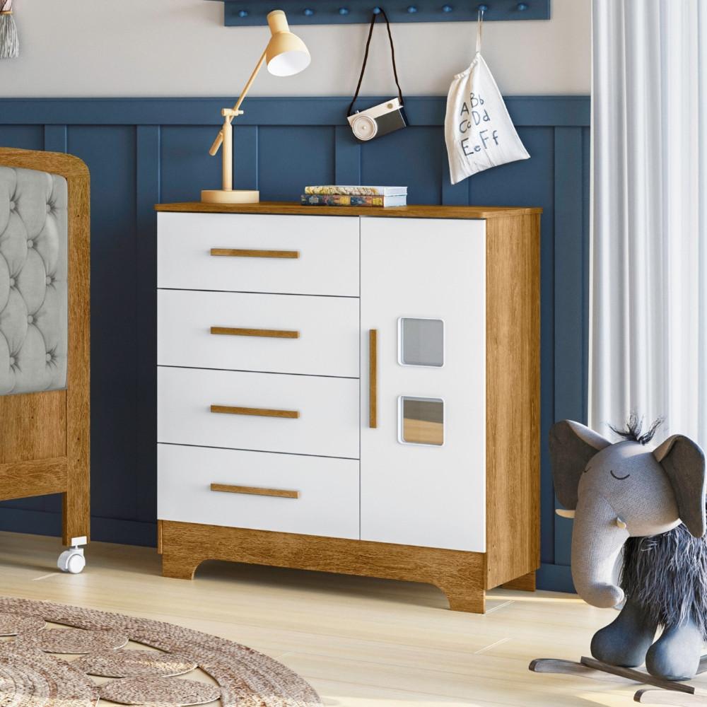 Cômoda 4 Gavetas 1 Porta Fly Tigus Baby - 1