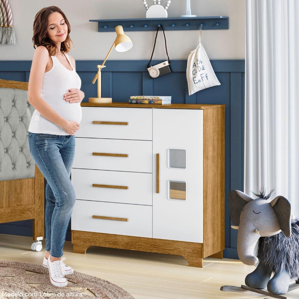 Cômoda 4 Gavetas 1 Porta Fly Tigus Baby - 6