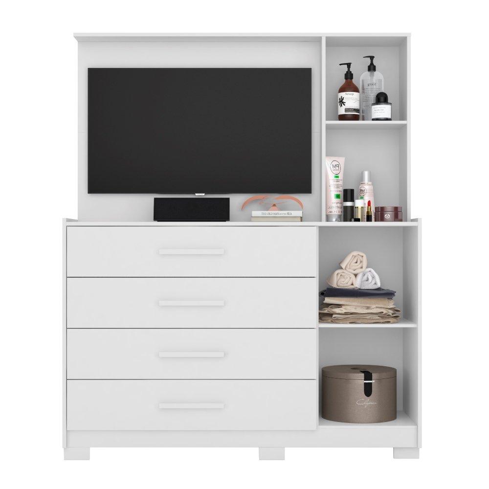 Cômoda 4 Gavetas 2 Portas Espelho Ilhabela Albatroz - 3