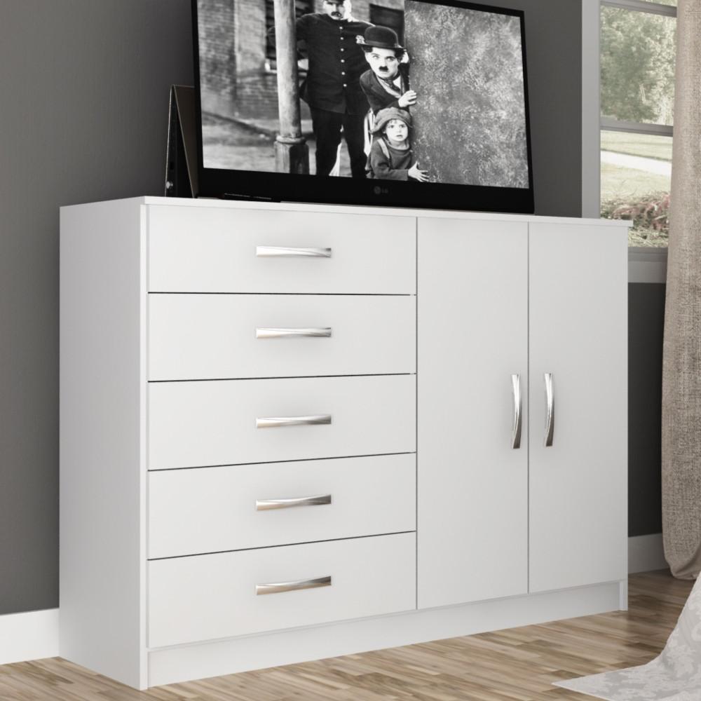 Cômoda 5 Gavetas 2 Portas CP25 Evidência Móveis - 1