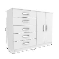 Cômoda 5 Gavetas 2 Portas CP25 Evidência Móveis - 3