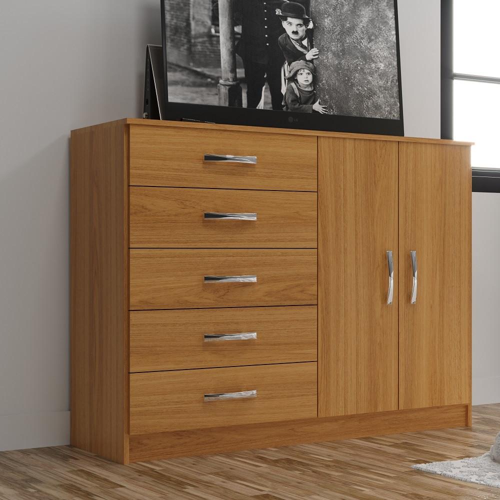 Cômoda 5 Gavetas 2 Portas CP25 Evidência Móveis - 1