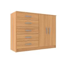 Cômoda 5 Gavetas 2 Portas CP25 Evidência Móveis - 2