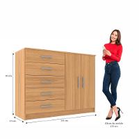 Cômoda 5 Gavetas 2 Portas CP25 Evidência Móveis - 3