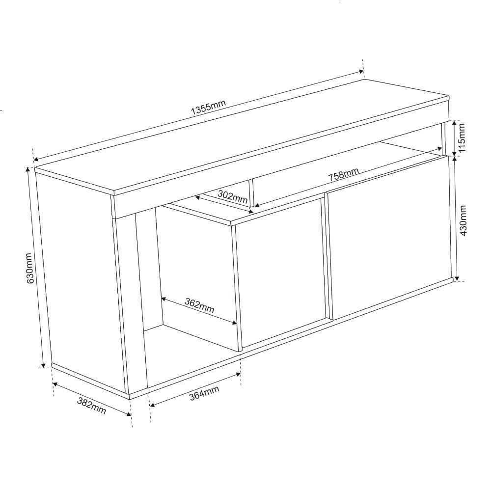 Rack com Painel para TV até 43 Polegadas 2 Portas Palermo Viero - 3