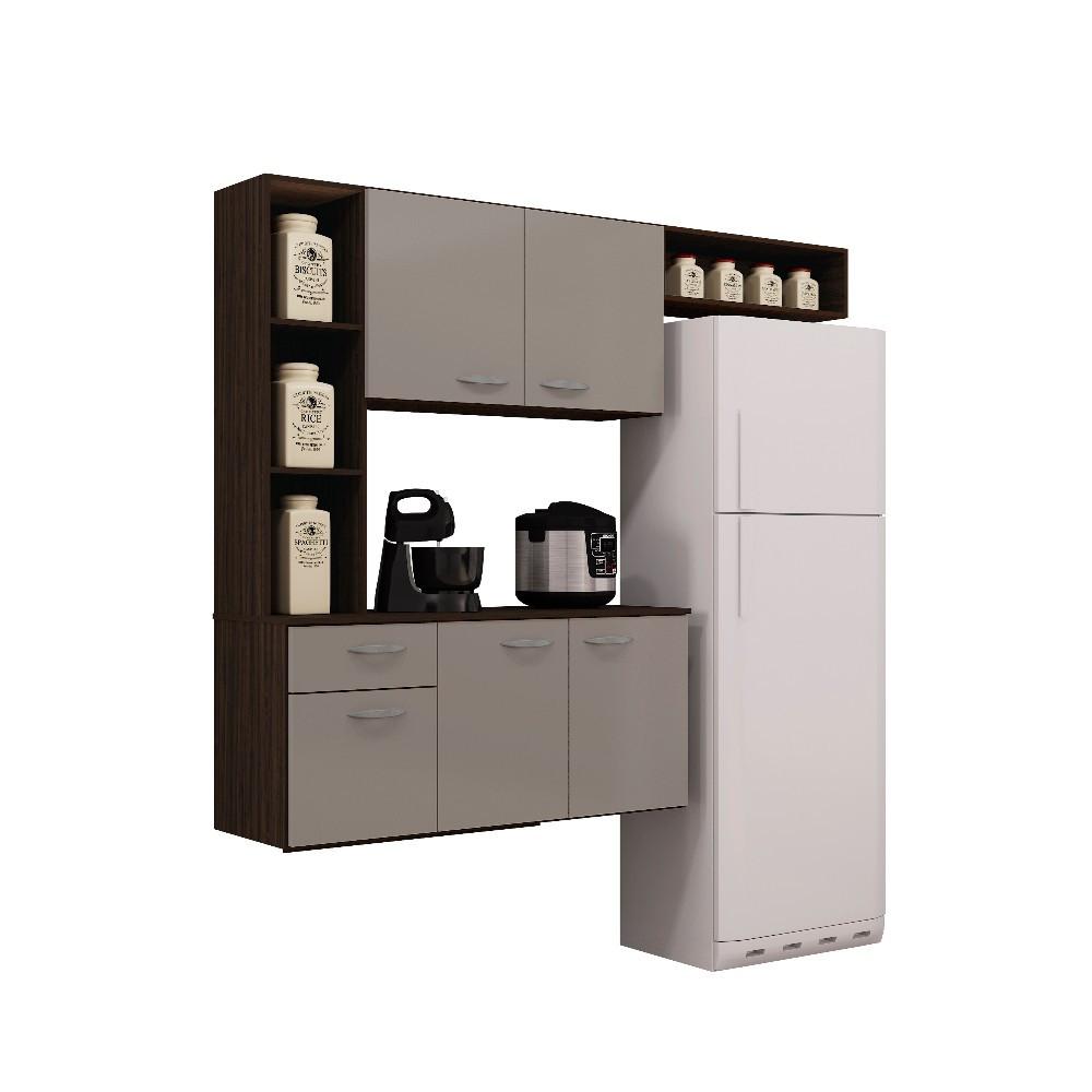 Cozinha Compacta Suspensa 5 Portas e 1 Gaveta 163cm Isis A521 Poquema - 2