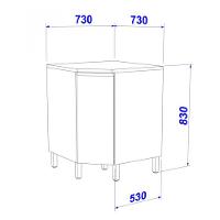 Balcão de Canto Oblíquo1 Porta com Tampo Star Indekes - 3