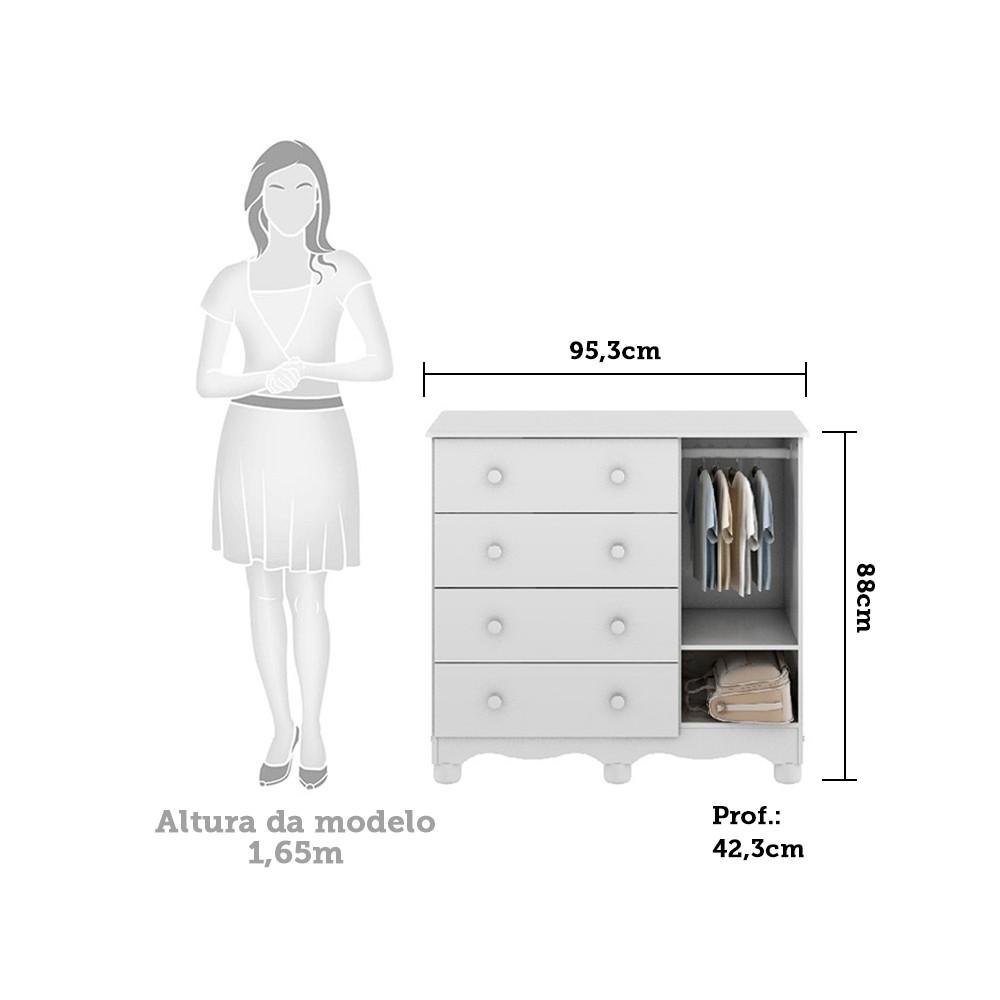 Cômoda 4 Gavetas 1 Porta Uli Móveis Peroba - 4