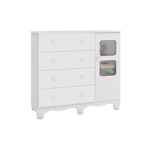 Cômoda 4 Gavetas 1 Porta Uli Móveis Peroba