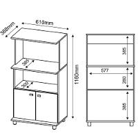 Balcão para Microondas 2 Portas BL3301 Tecno Mobili - 3