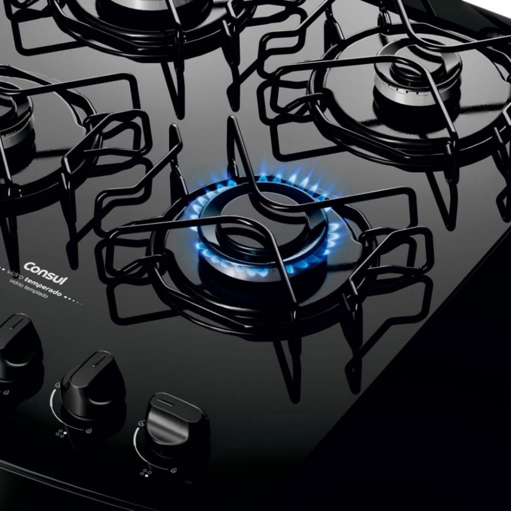 Fogão 4 Bocas Consul CFO4VBE Mesa de Vidro Acendimento Automático - 4
