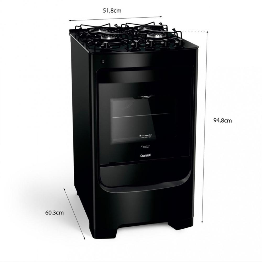 Fogão 4 Bocas Consul CFO4VBE Mesa de Vidro Acendimento Automático - 5