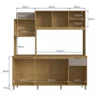 Cozinha Compacta com Tampo 6 Portas 1 Gaveta Dália New Cadorin - 3