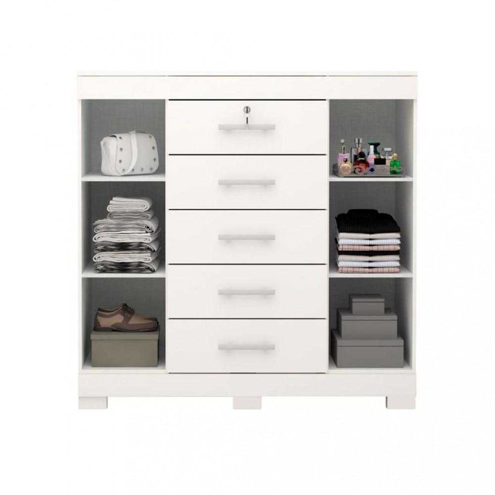 Cômoda 5 Gavetas 2 Portas Com Sapateira Diana ACP Móveis - 3