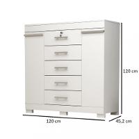 Cômoda 5 Gavetas 2 Portas Com Sapateira Diana ACP Móveis - 4