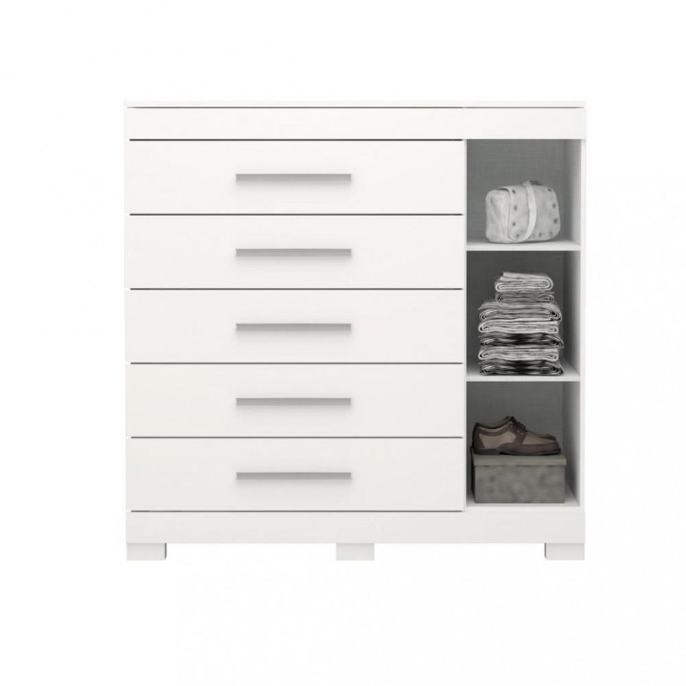Cômoda 5 Gavetas 1 Porta Com Sapateira Rayane ACP - 3