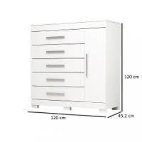 Cômoda 5 Gavetas 1 Porta Com Sapateira Rayane ACP - 7