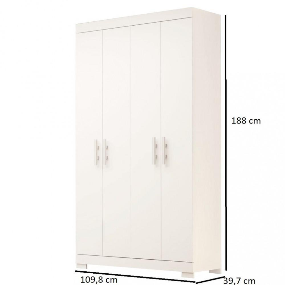 Guarda Roupas Solteiro 4 Portas 2 Gavetas Lana ACP - 4