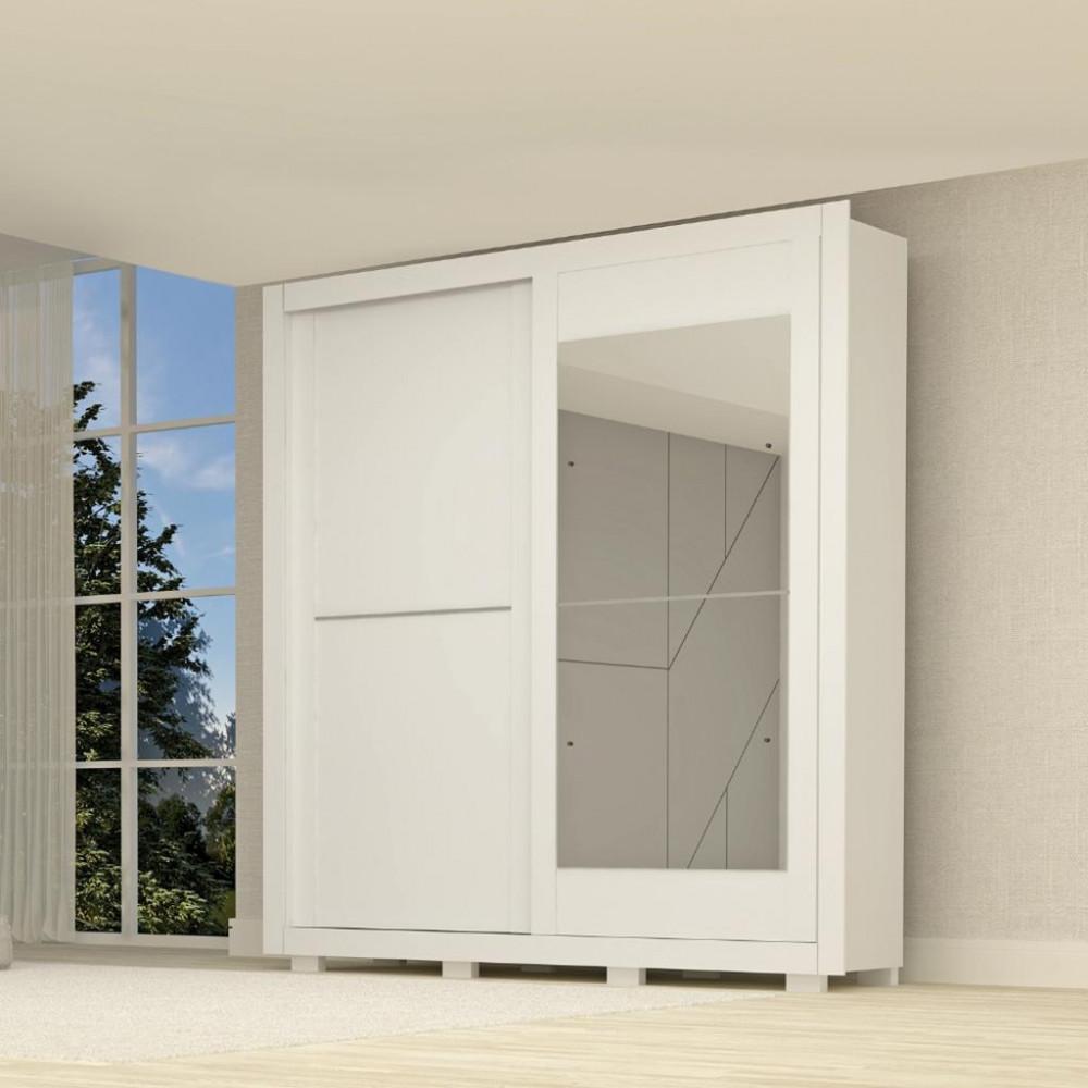 Guarda Roupas Casal 2 Portas 3 Gavetas Com Espelho Nicole ACP - 1