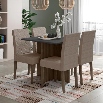 Conjunto Sala de Jantar Helo 120cm com 4 cadeira Jade Poliman