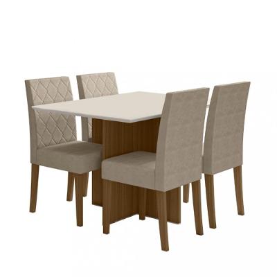 Conjunto Sala de Jantar Helo 120cm com 4 cadeira Jade Poliman