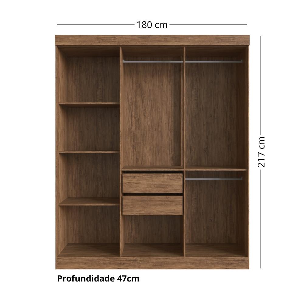 Guarda Roupa Casal 6 Portas 2 Gavetas MDF New York Doripel - 3