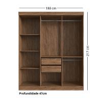 Guarda Roupa Casal 6 Portas 2 Gavetas MDF New York Doripel - 3