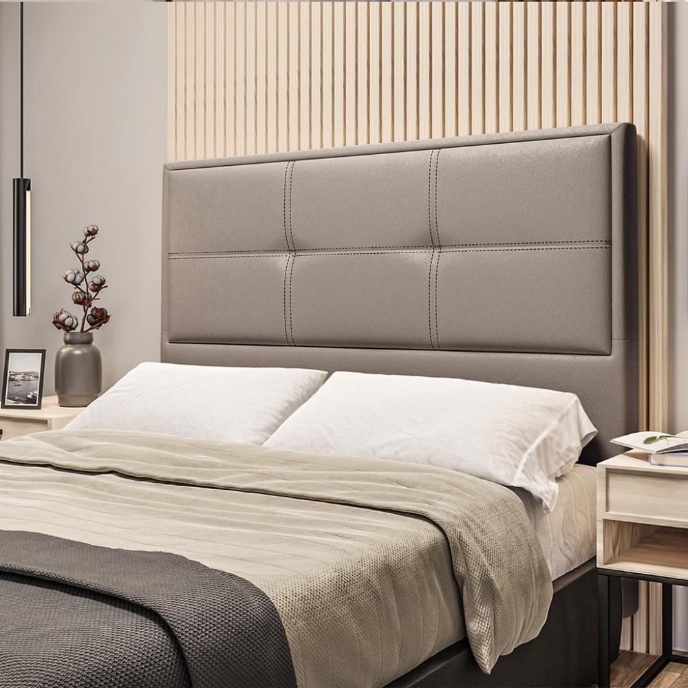 Cabeceira Estofada Casal 140cm Corino Monte Carlo Dobuê - 1