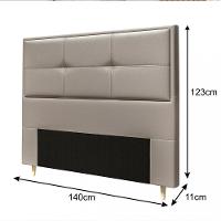 Cabeceira Estofada Casal 140cm Corino Monte Carlo Dobuê - 3