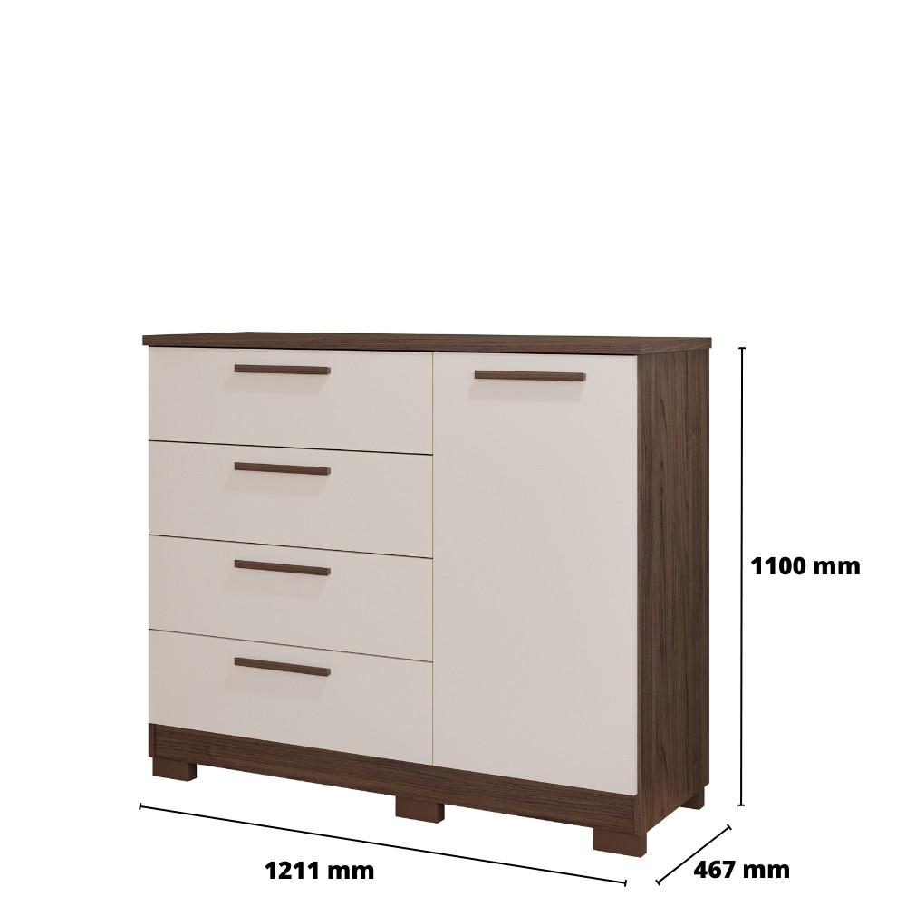 Cômoda 4 Gavetas e 1 Porta Malu Panan - 3