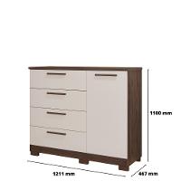 Cômoda 4 Gavetas e 1 Porta Malu Panan - 3