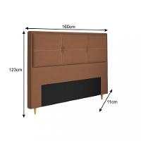 Cabeceira Estofada Queen 160cm Corino Monte Carlo Dobuê - 3
