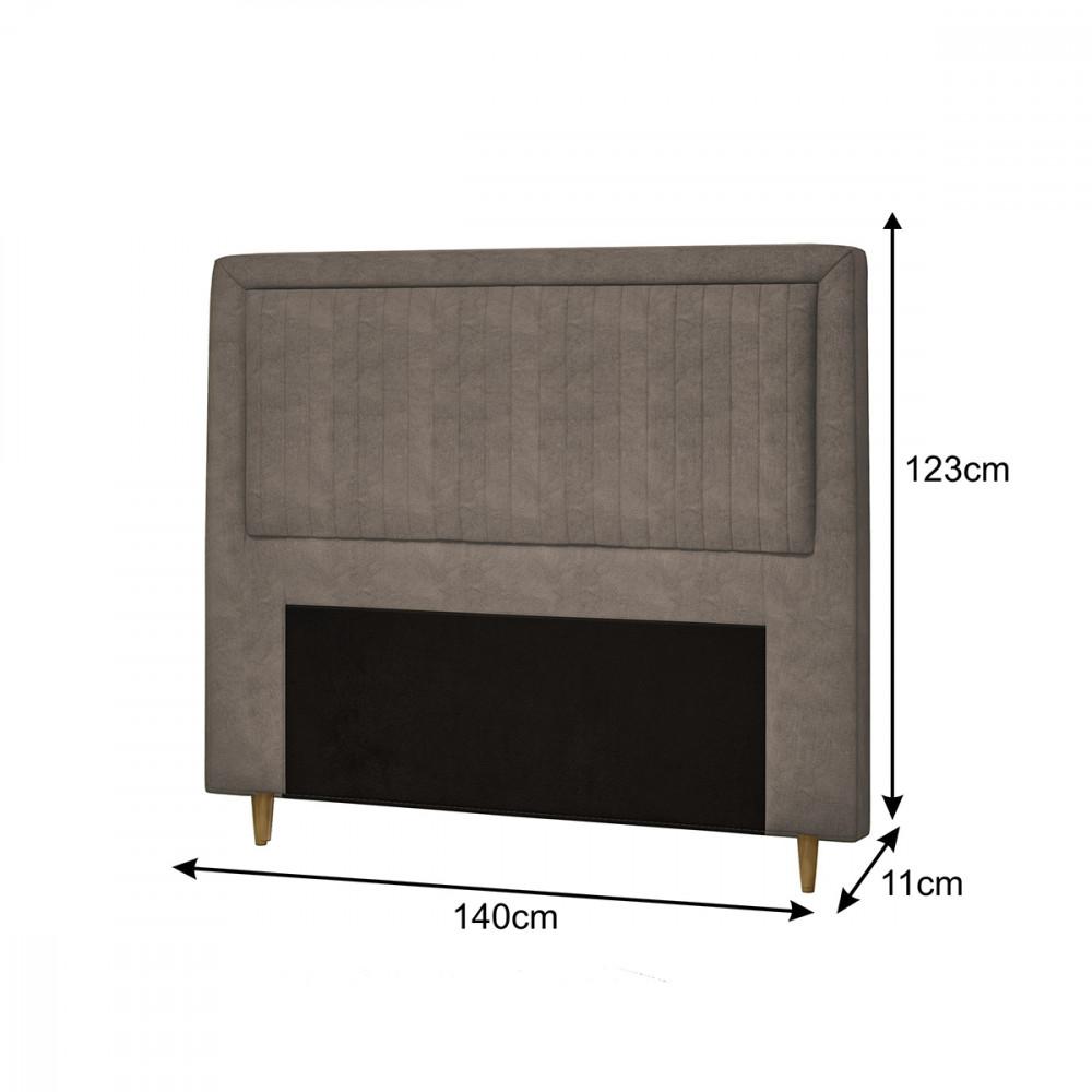 Cabeceira Estofada Casal 140cm Veloplus Berlin Dobuê - 3