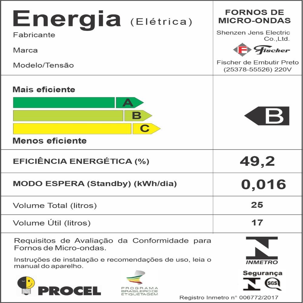 Forno Microondas de Embutir Fischer Infinity 25L - 5