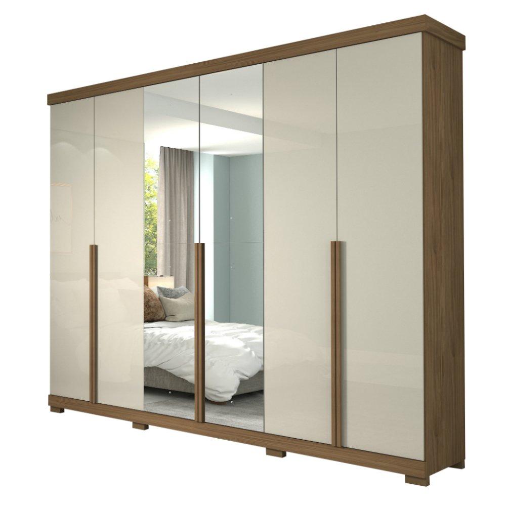 Guarda Roupa 6 Portas MDF com Espelho e Pés Guarapari Panan - 2