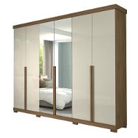 Guarda Roupa 6 Portas MDF com Espelho e Pés Guarapari Panan - 2