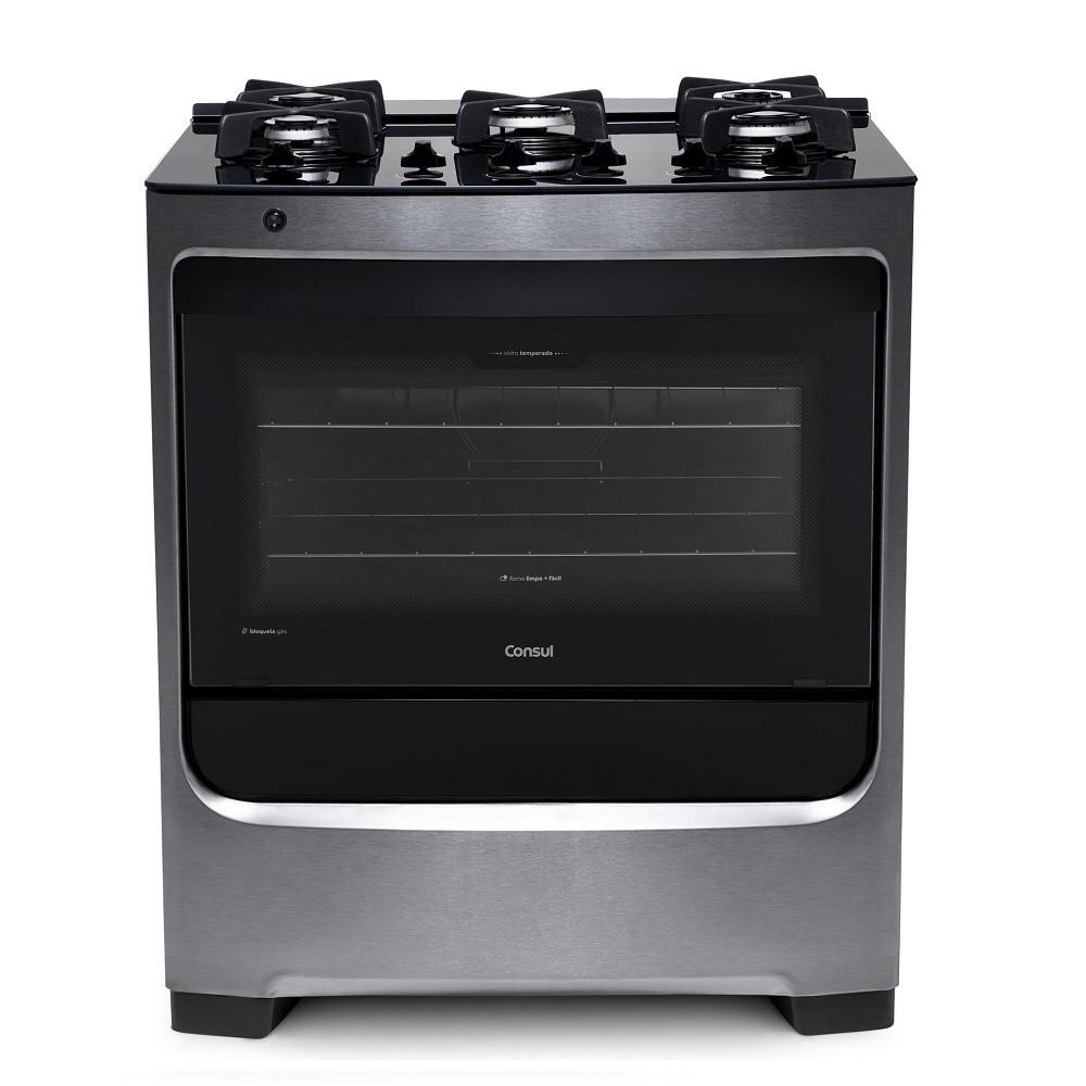 Fogão 5 Bocas Consul Glass Mesa de Vidro CFS5VAR - 1