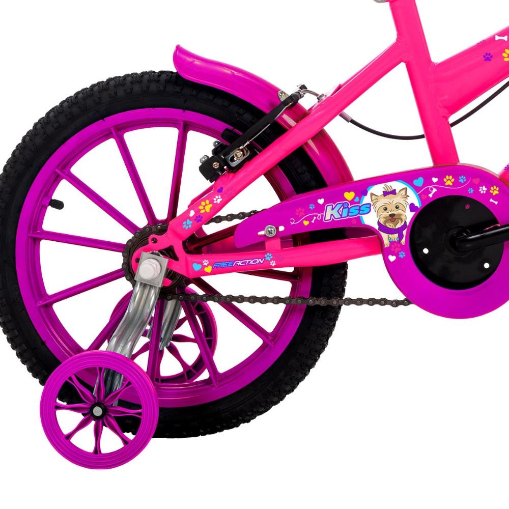 Bicicleta Infantil Kiss com Cesta Aro 16 Free Action - 5