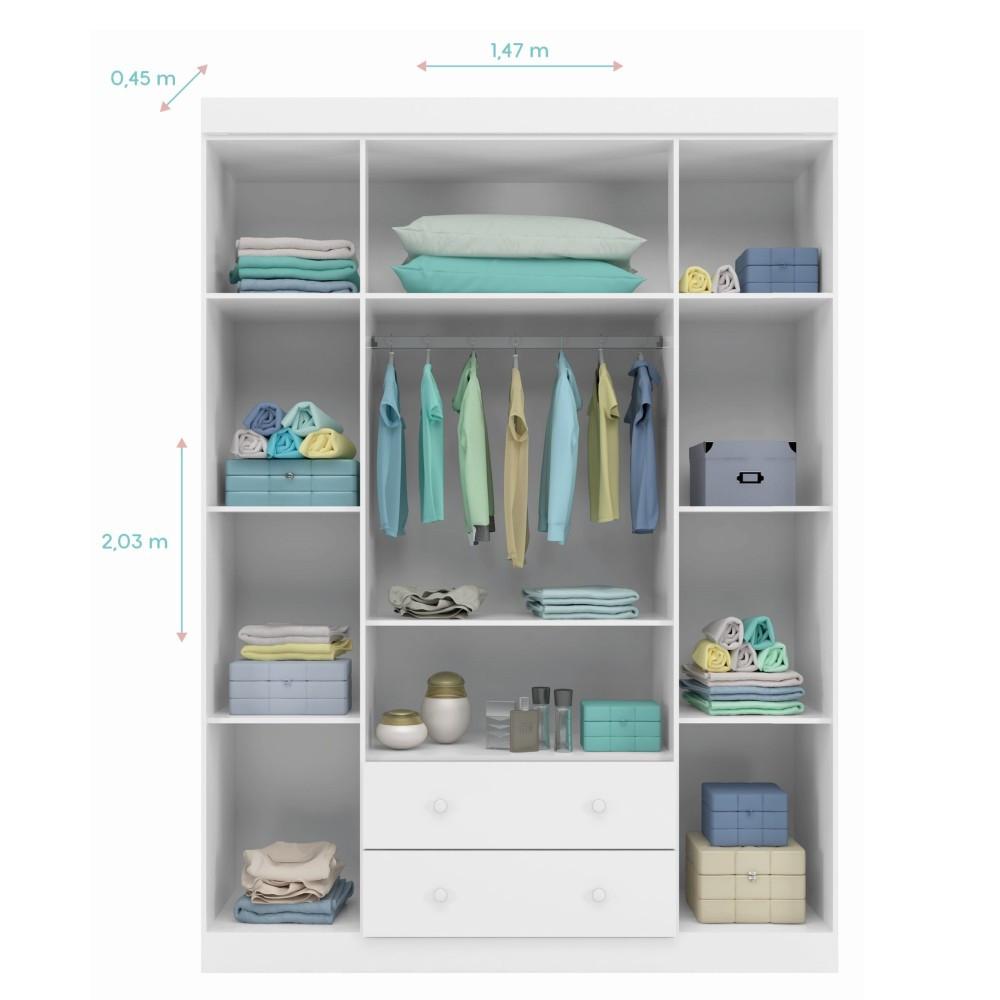 Guarda Roupa 4 Portas 2 Gavetas Elisa Phoenix Baby - 3