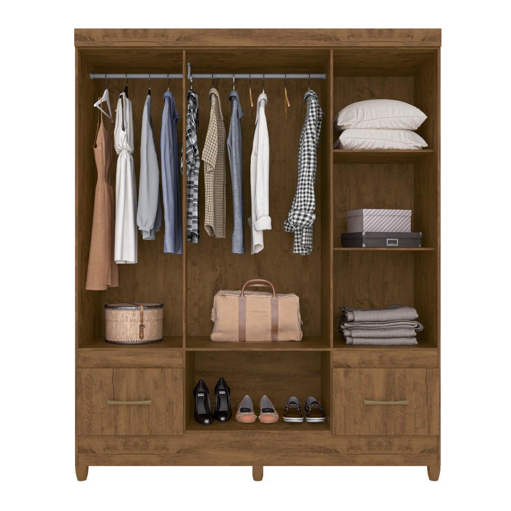 Guarda Roupa Casal com Espelhos 6 Portas 2 Gavetas MS912 Moval - 3