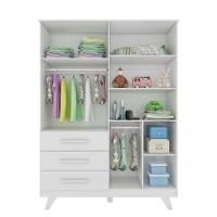 Guarda Roupa Infantil 4 Portas com Vidro 3 Gavetas Retro Móveis Peroba - 2